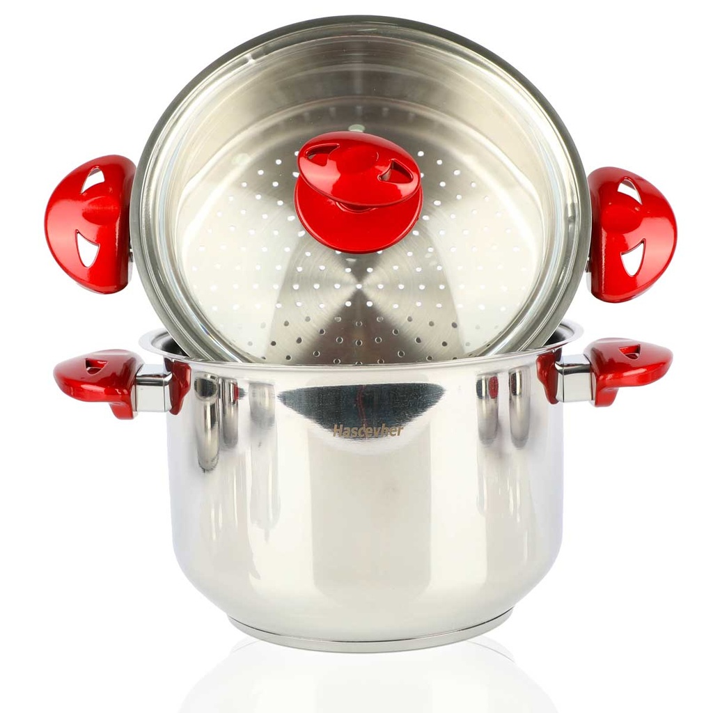 Service Inox Hascevher 18 pièces Rouge