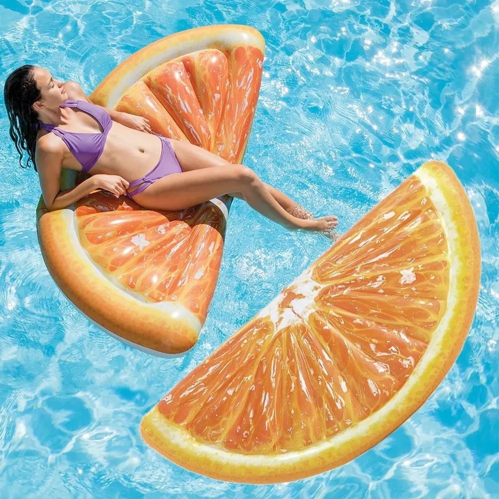 Matelas gonflable Intex Orange en tranche 178 x 85 cm