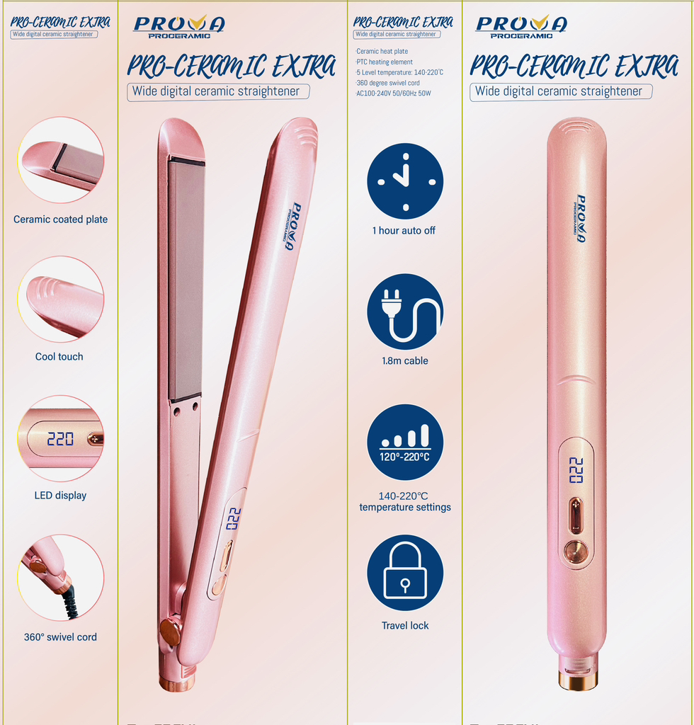 PROVA Lisseur à Cheveux Professionnel  220°C 45W