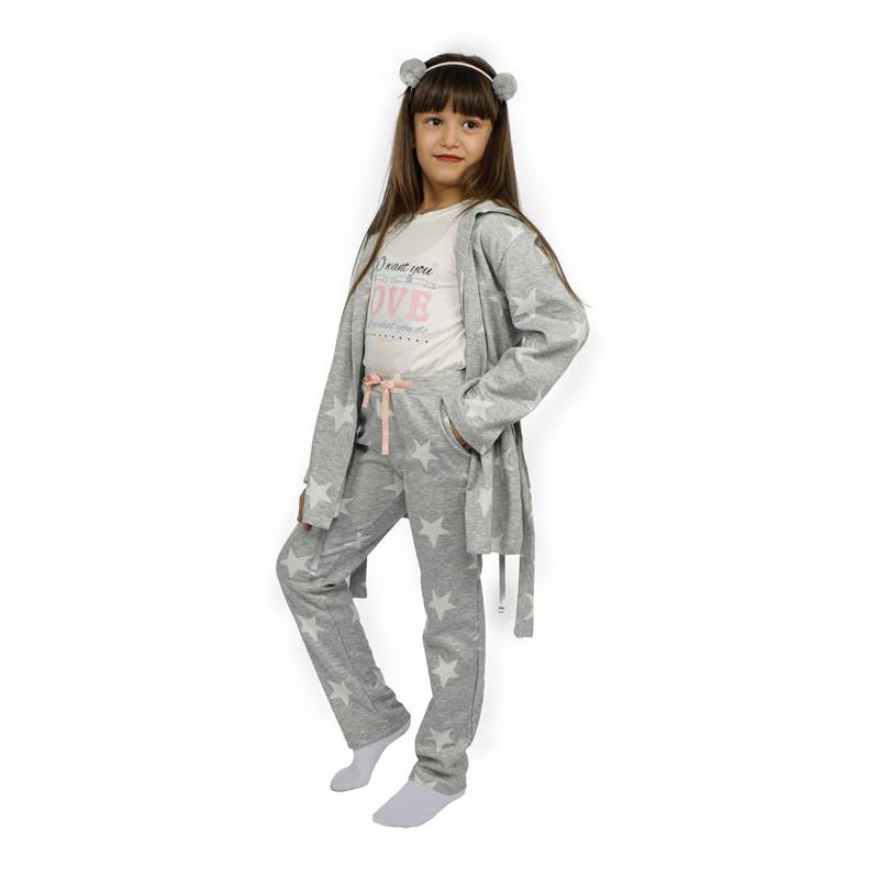 Pyjama fillette motif étoilé-0