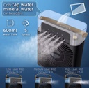 Climatiseur Portable à 3 Vitesses Veilleuse LED intégrée 600 ml Noir