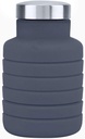 Bouteille d'Eau Rétractable en Silicone - 500ml, Portable et Pliable, Sans BPA-Gris