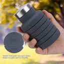 Bouteille d'Eau Rétractable en Silicone - 500ml, Portable et Pliable, Sans BPA-Gris