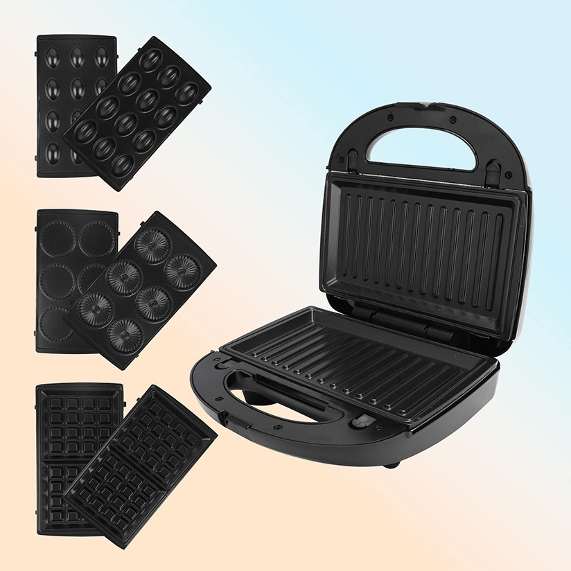 PROVA Appareil de Cuisson 4 en 1 : Panini, Gaufre, Zouza, Maamoul - PE-910 (750W)