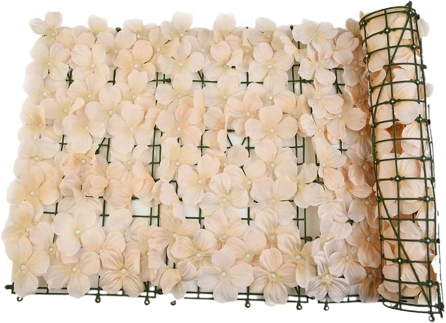 Mur de Fleurs Artificielles en Saumon – Rouleau de 3x1 mètre en Plastique 