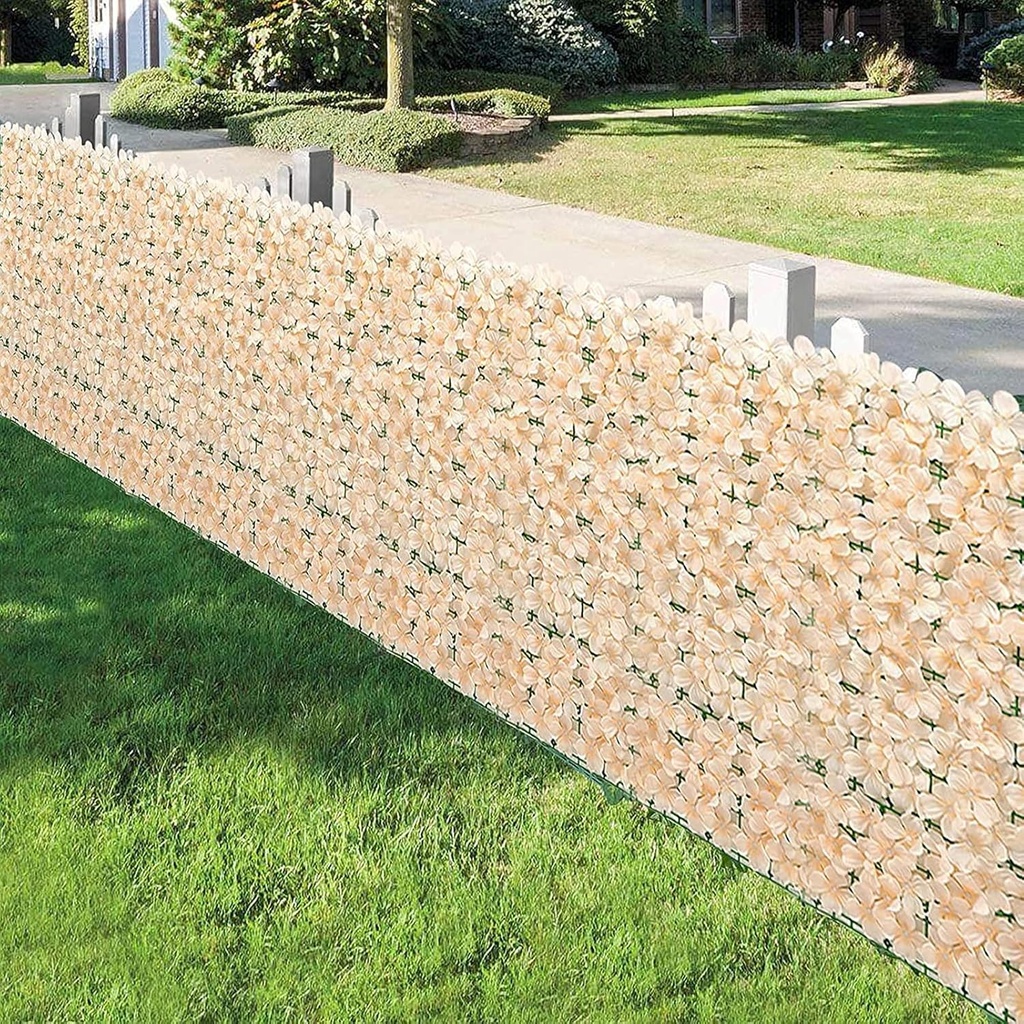 Mur de Fleurs Artificielles en Saumon – Rouleau de 3x1 mètre en Plastique 