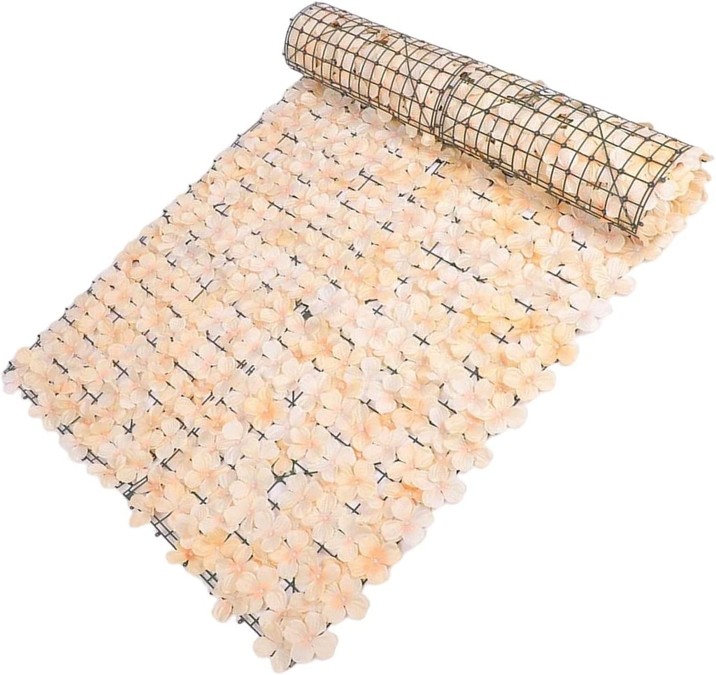 Mur de Fleurs Artificielles en Saumon – Rouleau de 3x1 mètre en Plastique 