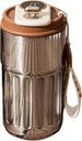 Thermos à Café avec Affichage Numérique de la Température , en Acier Inoxydable 450 ml-Argentée