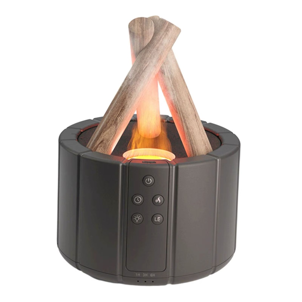 Diffuseur d’Arômes Effet Flamme Bois Noir 250 ml