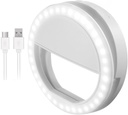Anneau Lumineux pour Selfie 28 LED Avec 3 Niveaux de Luminosité Réglable -Blanc
