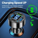 Adaptateur De Charge Multifonctionnel 3.A pour Voiture avec Afficheur Numérique LED 