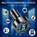 Adaptateur De Charge Multifonctionnel 3.A pour Voiture avec Afficheur Numérique LED 
