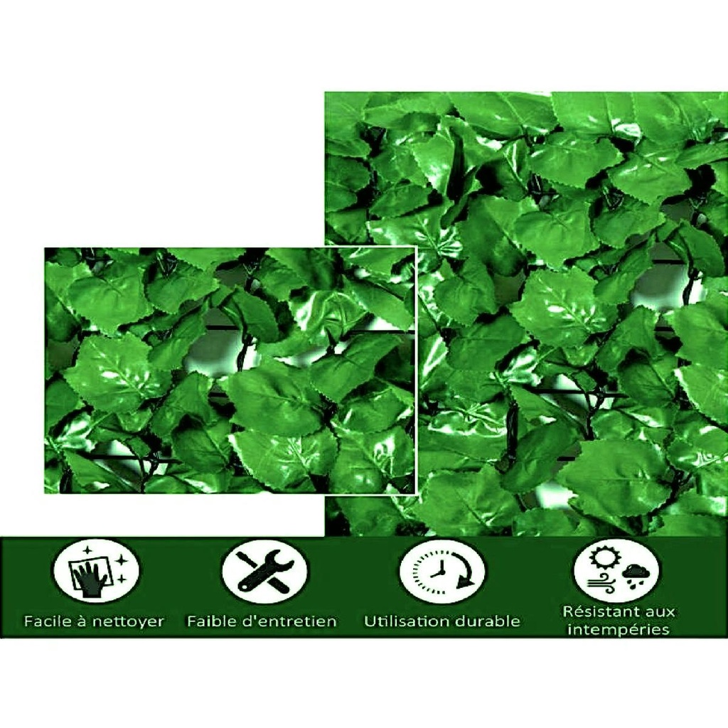 Mur Végétal Artificiel Haute Qualité Vert Vif Naturel En Rouleau 1 x 3 Mètres