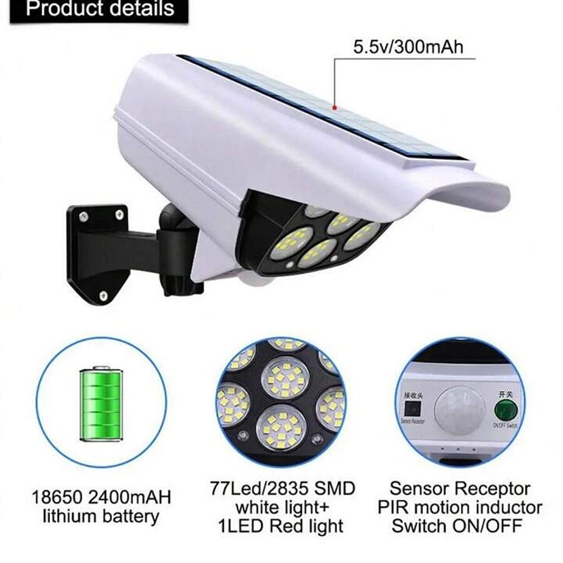Projecteur Solaire Avec Capteur De Mouvement Forme Caméra De Surveillance