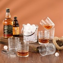 Service à Boisson 7 Pièces en Verre Seau à Glaçon Et 6 Verres