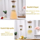 Service à Boisson 7 Pièces Carafe Et 6 Verres en Verre avec Bord Doré