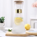 Service à Boisson 7 Pièces Carafe Et 6 Verres en Verre avec Bord Doré