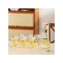 Service à Boisson 7 Pièces Carafe Et 6 Verres en Verre avec Bord Doré