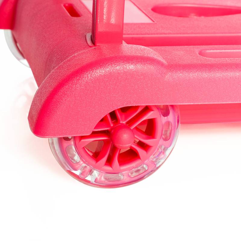Chariot Sac à Dos Support Cartable Avec Roulettes Universel-Rose
