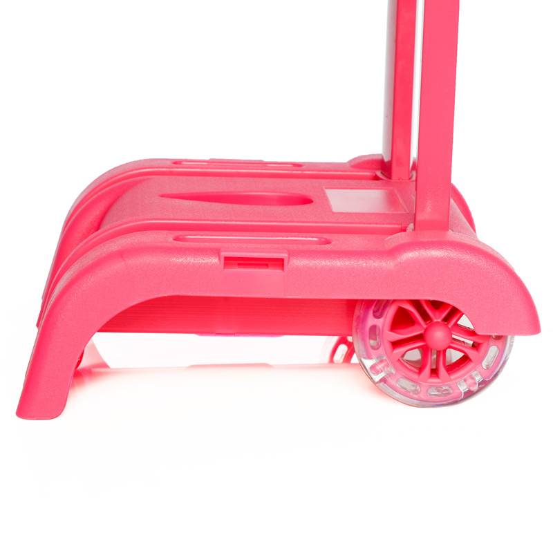 Chariot Sac à Dos Support Cartable Avec Roulettes Universel-Rose