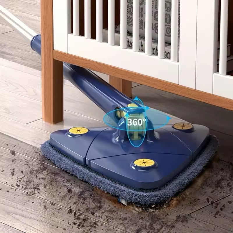 Raclette Balai Serpillère à Presser Automatique avec Tête Triangulaire à 360°