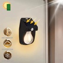 Applique Murale Lampe Solaire En Tungstène Avec Détecteur de Mouvement étanche 