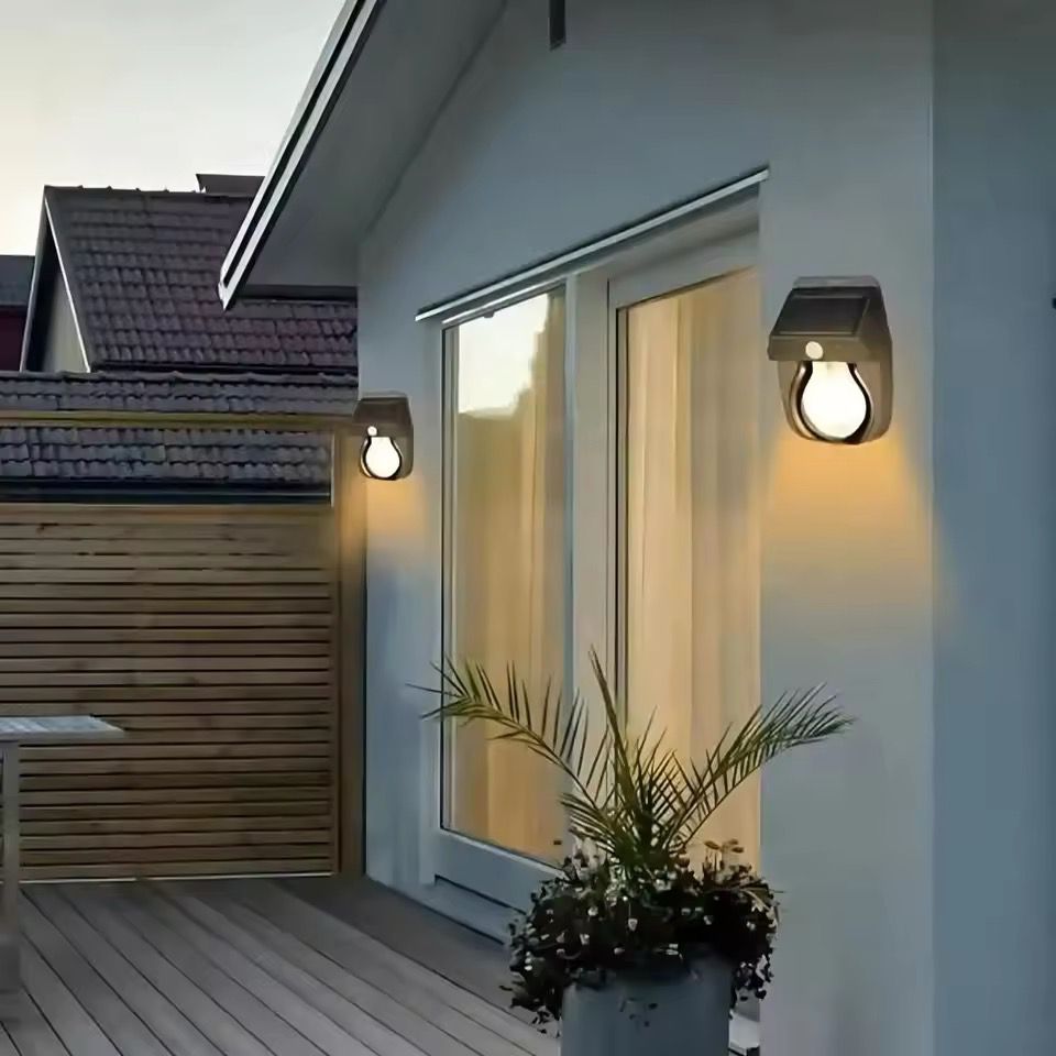 Applique Murale Lampe Solaire En Tungstène Avec Détecteur de Mouvement étanche 