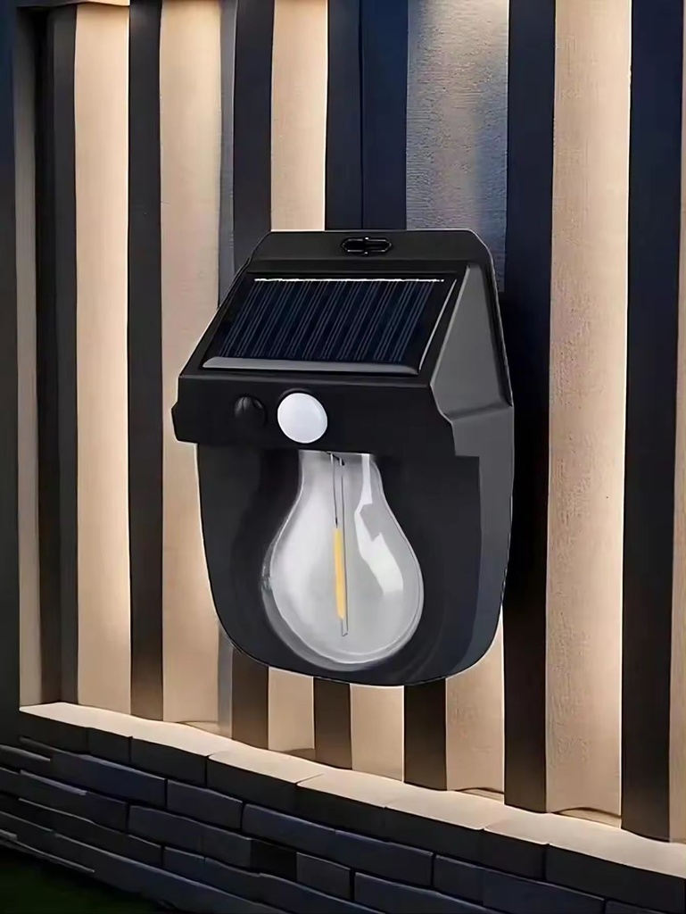 Applique Murale Lampe Solaire En Tungstène Avec Détecteur de Mouvement étanche 