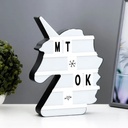 Light Box LED Forme Licorne 27 x 20 x 5 cm