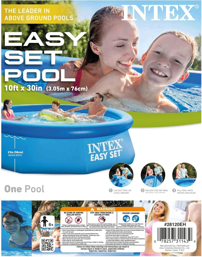 INTEX Piscine Gonflable Autoportante Rond (Ø) 3,05 m x (H) 0,76 m / Référence : #28120NP