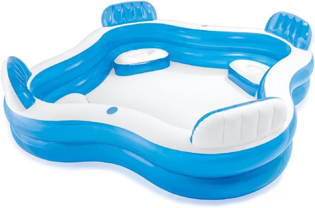 INTEX Piscine Gonflable Carré Blanc Et Bleu 2,29 m x 2,29 m x 0,66 m - Référence : #56475NP