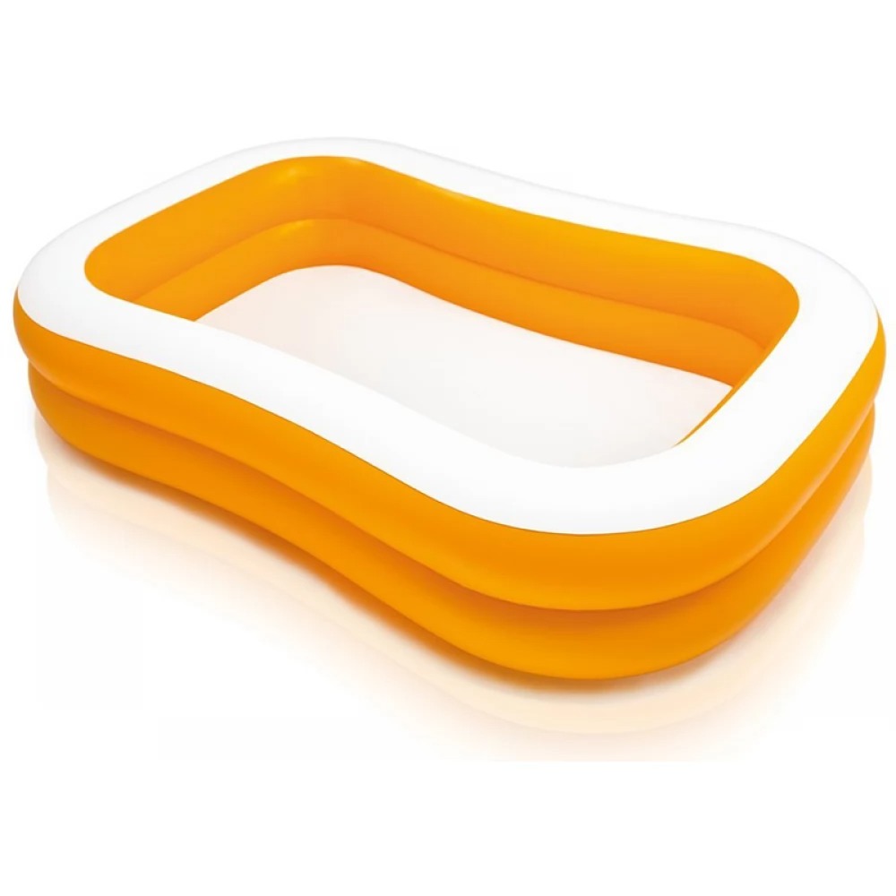 INTEX Piscine Gonflable Rectangulaire Blanc Et Orangé 2,29 m x 1,52 x 0,48 m - Référence : #57181NP