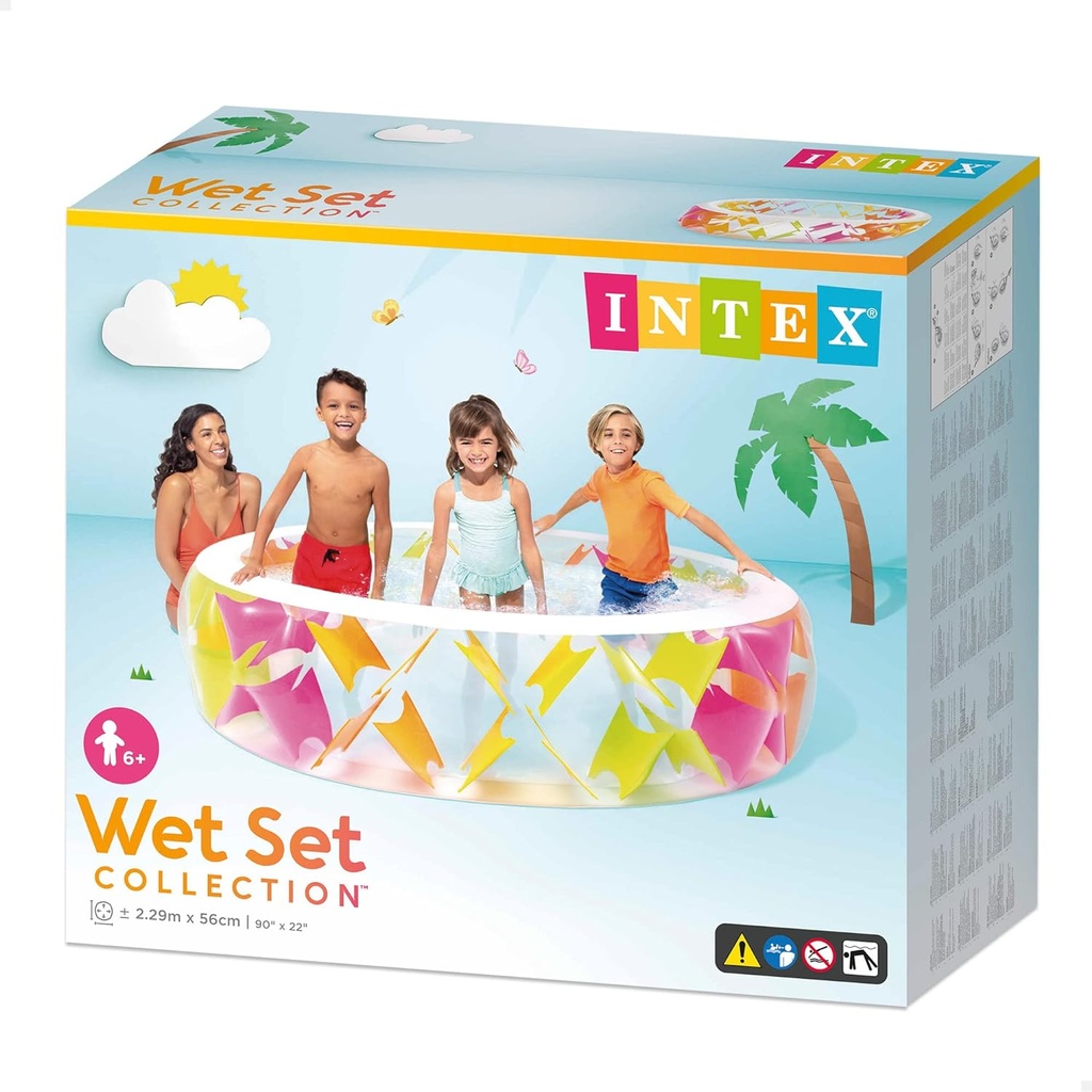 INTEX Piscine Gonflable Croisillons Multicolore (Ø) 2,29 m x (H) 0,56 m - Référence : #56494NP