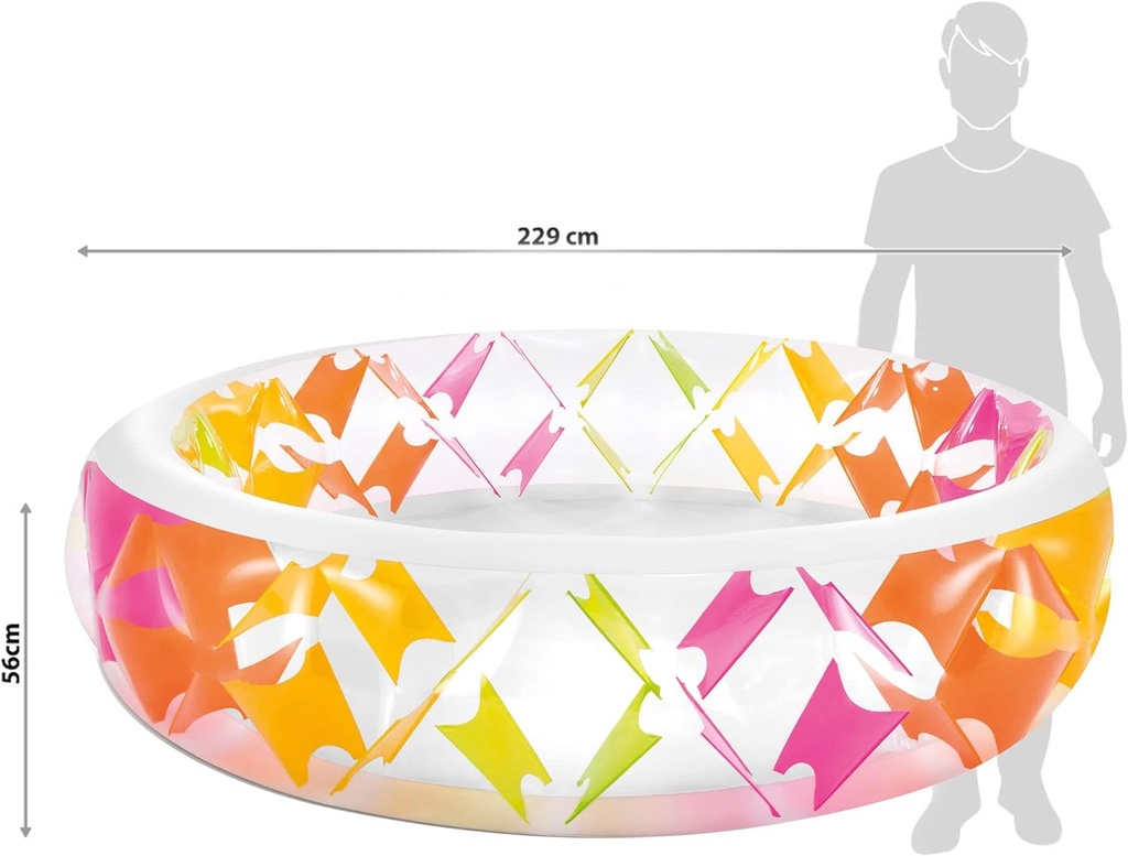 INTEX Piscine Gonflable Croisillons Multicolore (Ø) 2,29 m x (H) 0,56 m - Référence : #56494NP