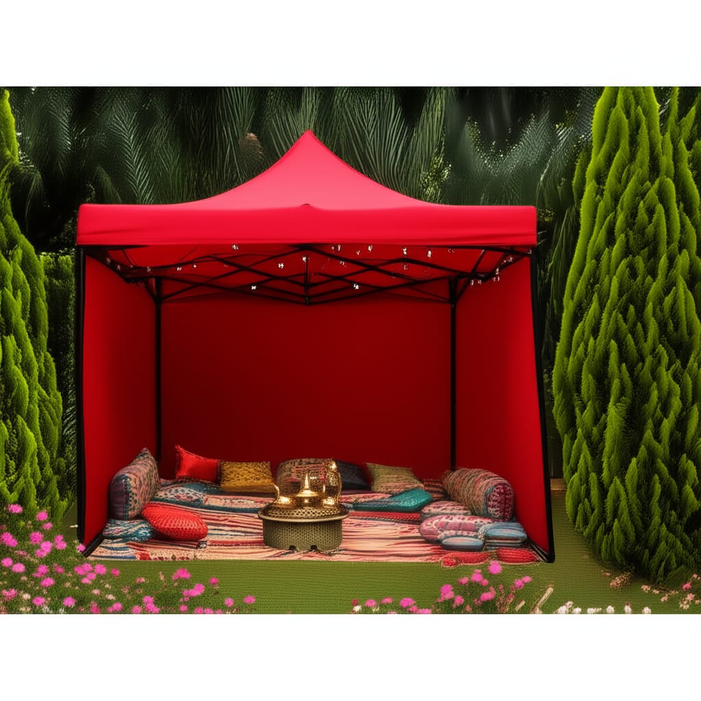  Tente Tonnelle Pliante Rouge 3 M X 3 M X 2,50 M 