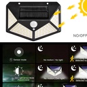 Applique Murale Lampe Solaire À 114 Led Avec Détecteur de Mouvement étanche 