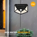 Applique Murale Lampe Solaire À 114 Led Avec Détecteur de Mouvement étanche 