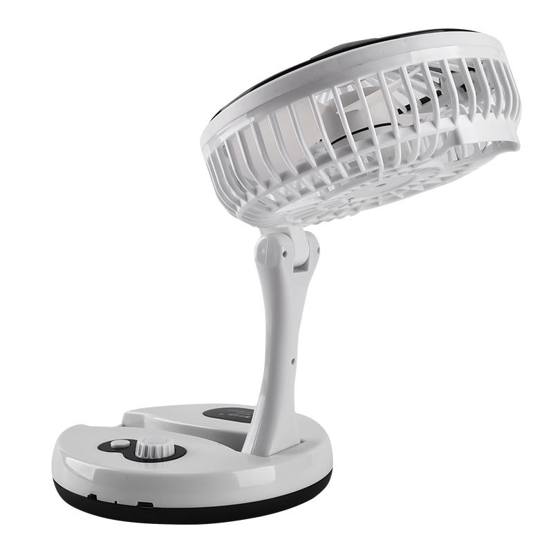 Ventilateur De Bureau Rechargeable Et Pliable Avec Lampe Lumineuse