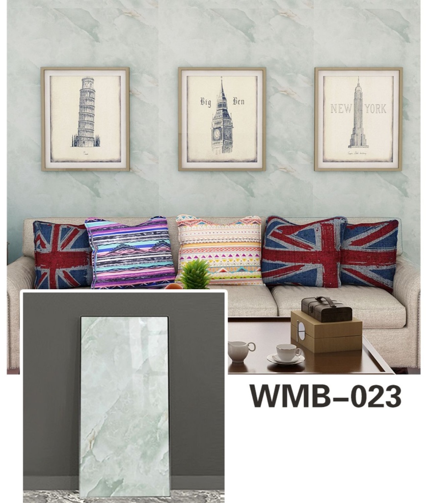Panneau PVC Autocollant  Alternative Au Marbre 60 x 30 cm - WMB-023 - Vert d'Eau