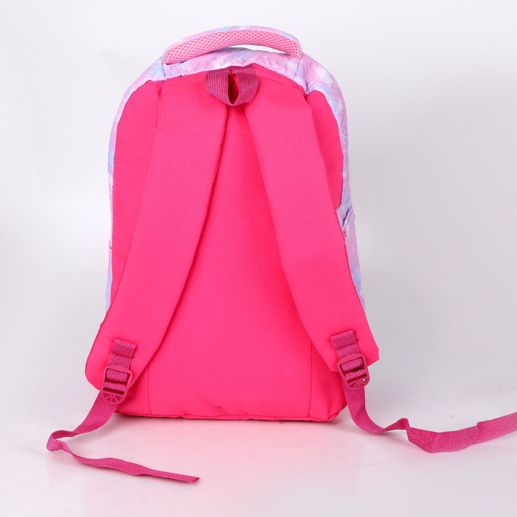 Sac à Dos En Tissu Bordé Rose Panaché par Bleu Ciel