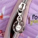 Sac à Dos En Tissu Bordé Violet Clair avec Motif