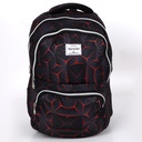 Sac à Dos En Tissu Bordé Noir et Rouge