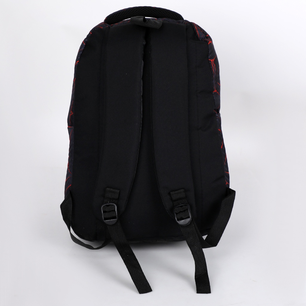 Sac à Dos En Tissu Bordé Noir et Rouge