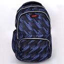 Sac à Dos En Tissu Bordé Noir et Bleu