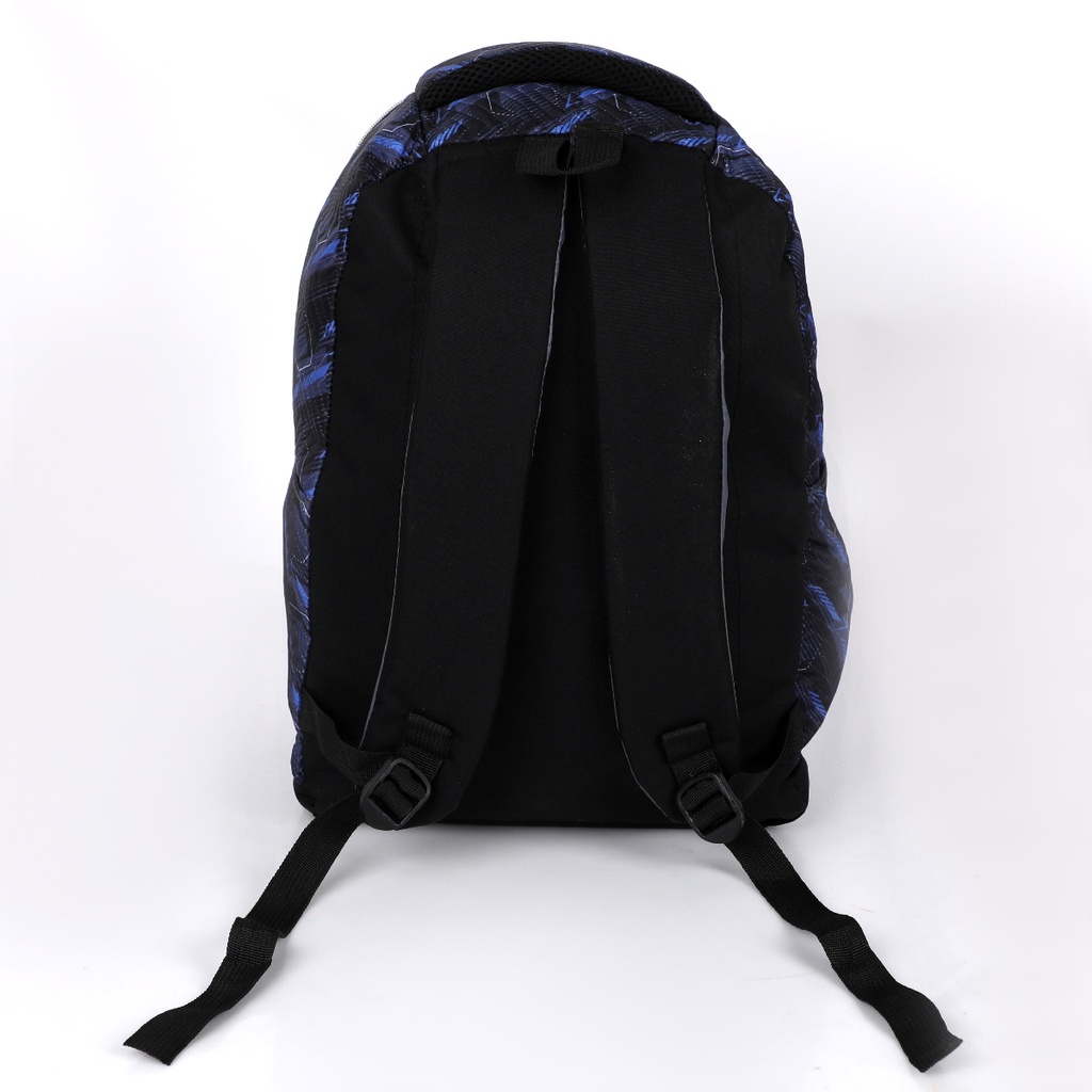 Sac à Dos En Tissu Bordé Noir et Bleu