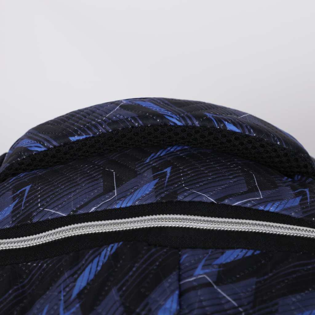 Sac à Dos En Tissu Bordé Noir et Bleu
