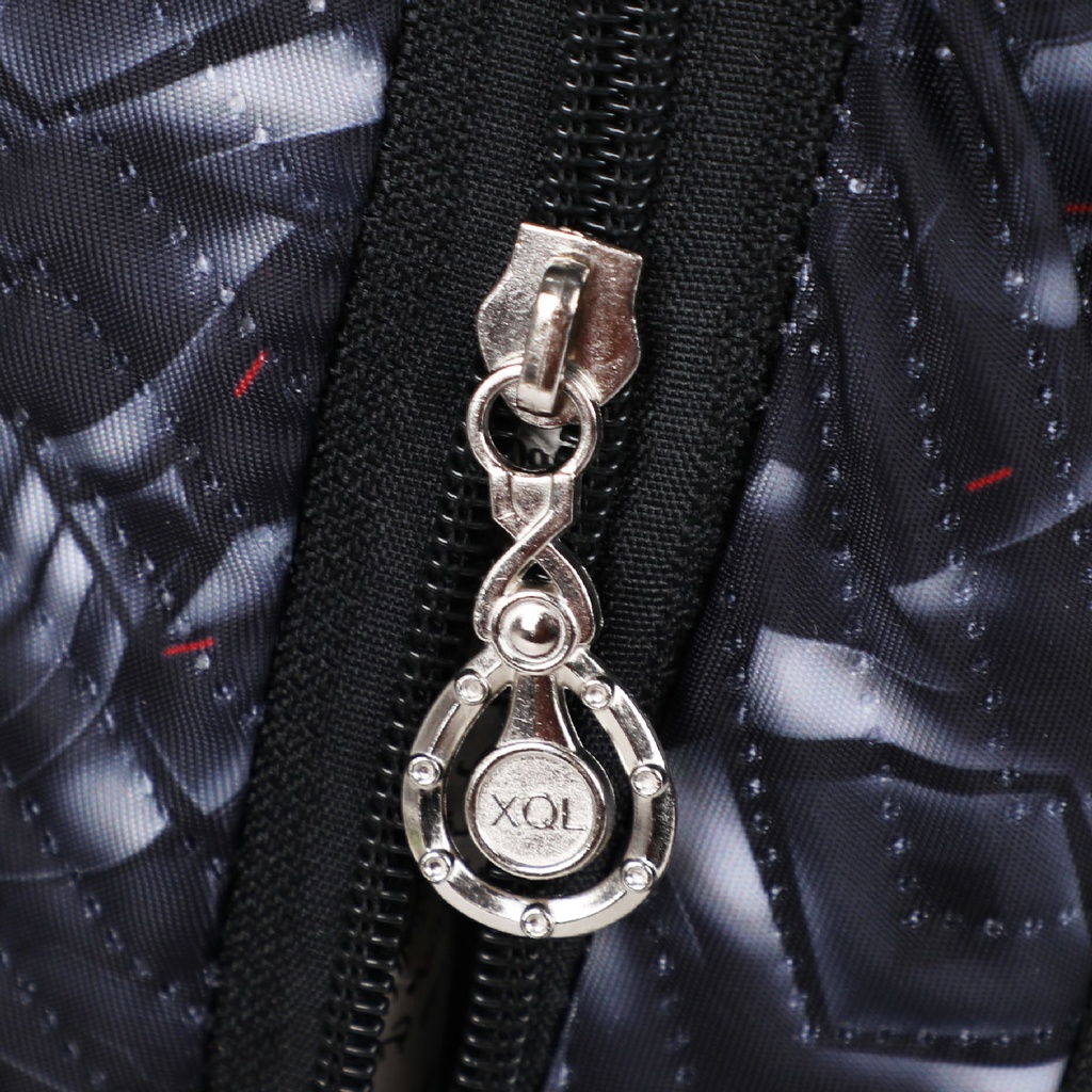 Sac à Dos En Tissu Bordé Noir et Gris