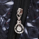 Sac à Dos En Tissu Bordé Noir et Gris