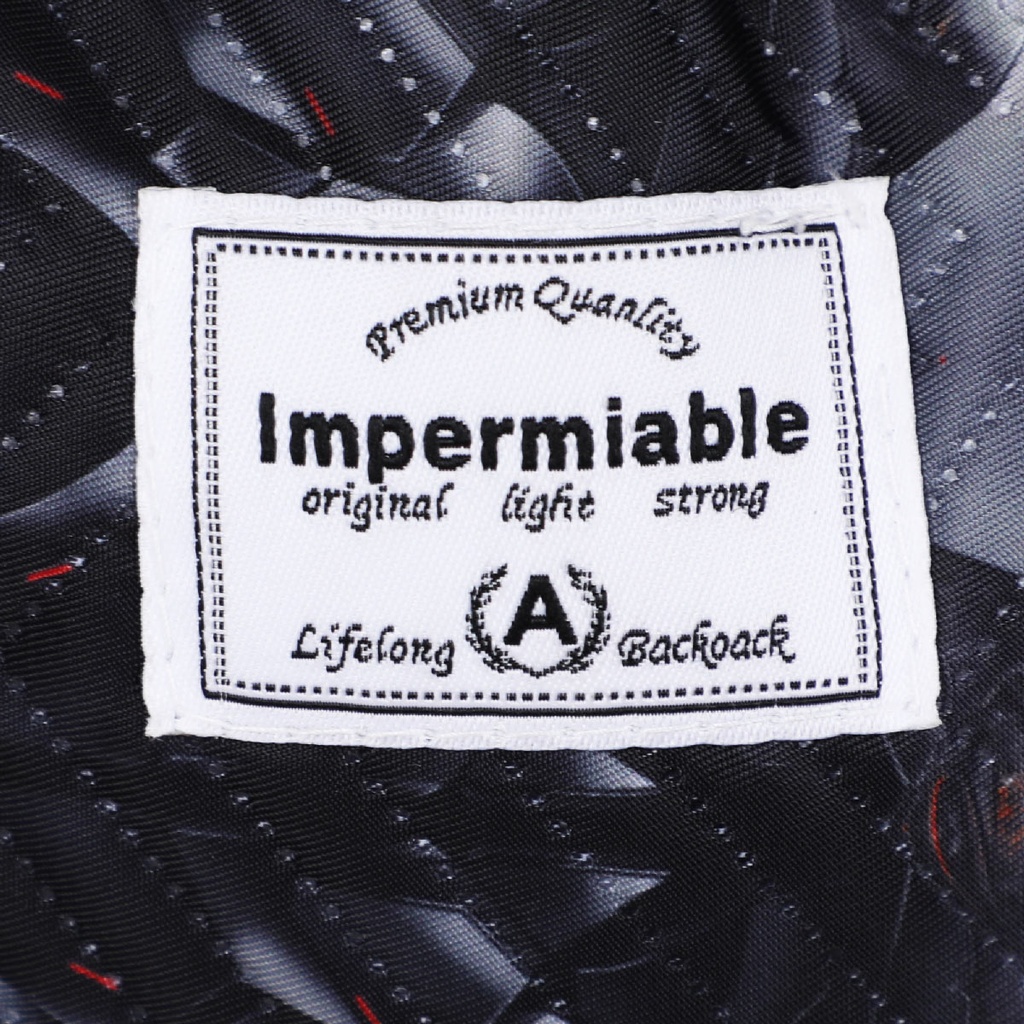 Sac à Dos En Tissu Bordé Noir et Gris