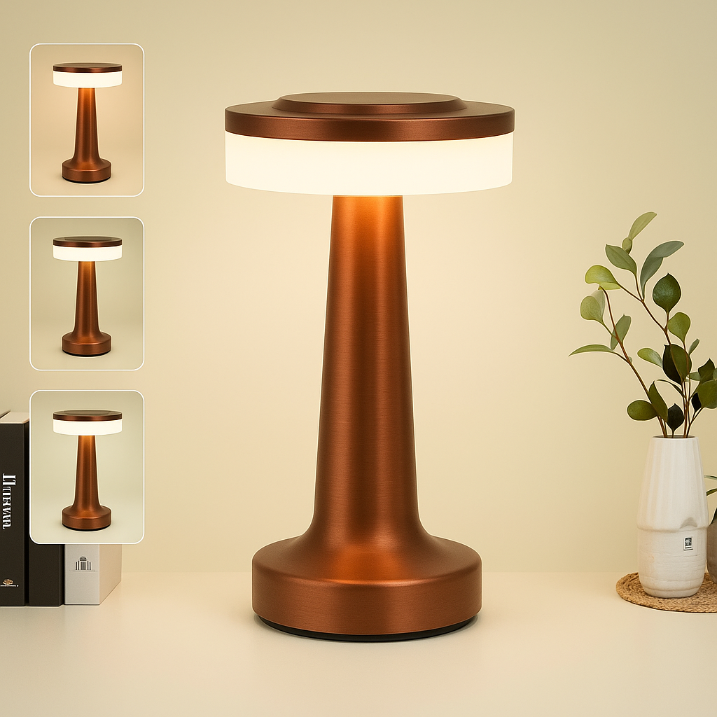 Lampe de Table Portable en Bronze Avec Tactile